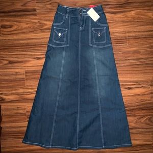 New with Tags Style J Long Jean Skirt